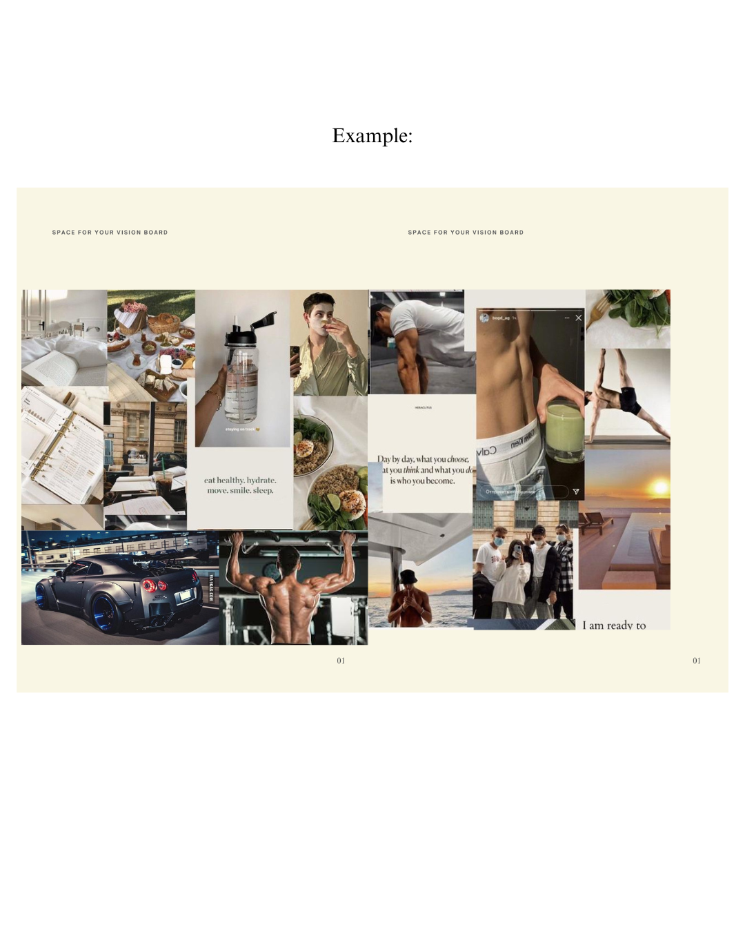 Vision board example - Journal