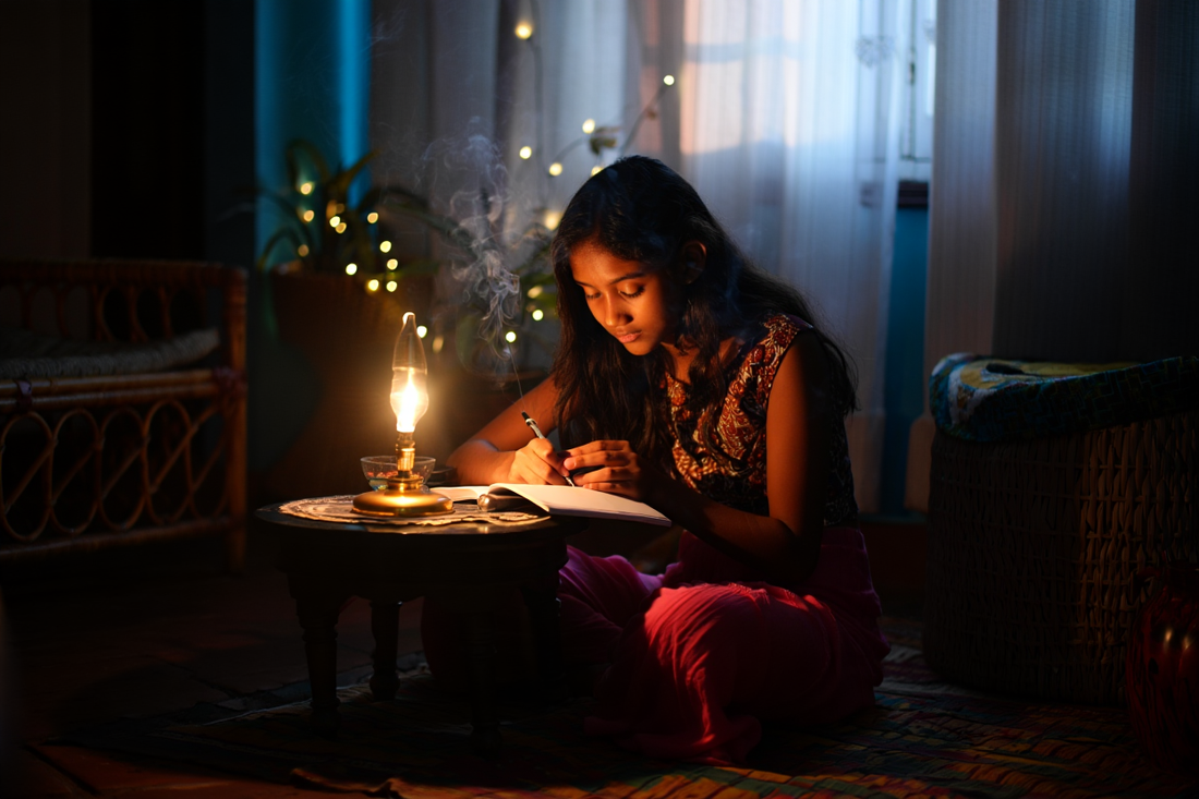 A Sri Lankan girl using the Plan it Daily Planner to organise her life